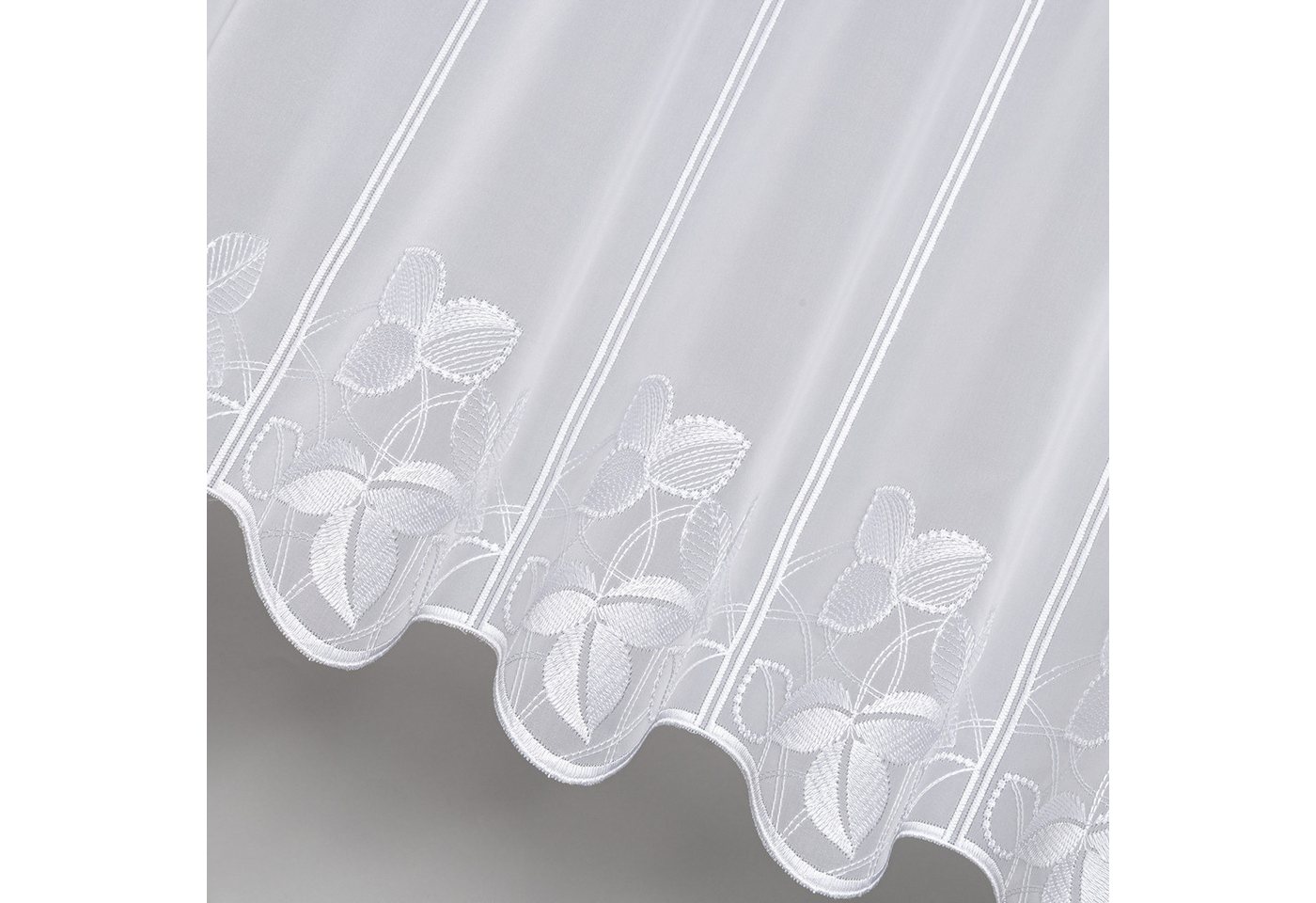 Gerster Scheibengardine Fabia, nach Maß, 1 Stück, Durchzuglöcher, transparent (1 St), Durchzuglöcher, transparent, Voile, SB-Bistro "Fabia", maßgenaue Anfertigu – Bild 4 von 5