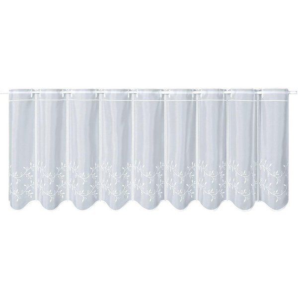 Gerster Scheibengardine TWINE (1 St), Durchzuglöcher, transparent, Hochwertiger Voile bestickt Blumenranken