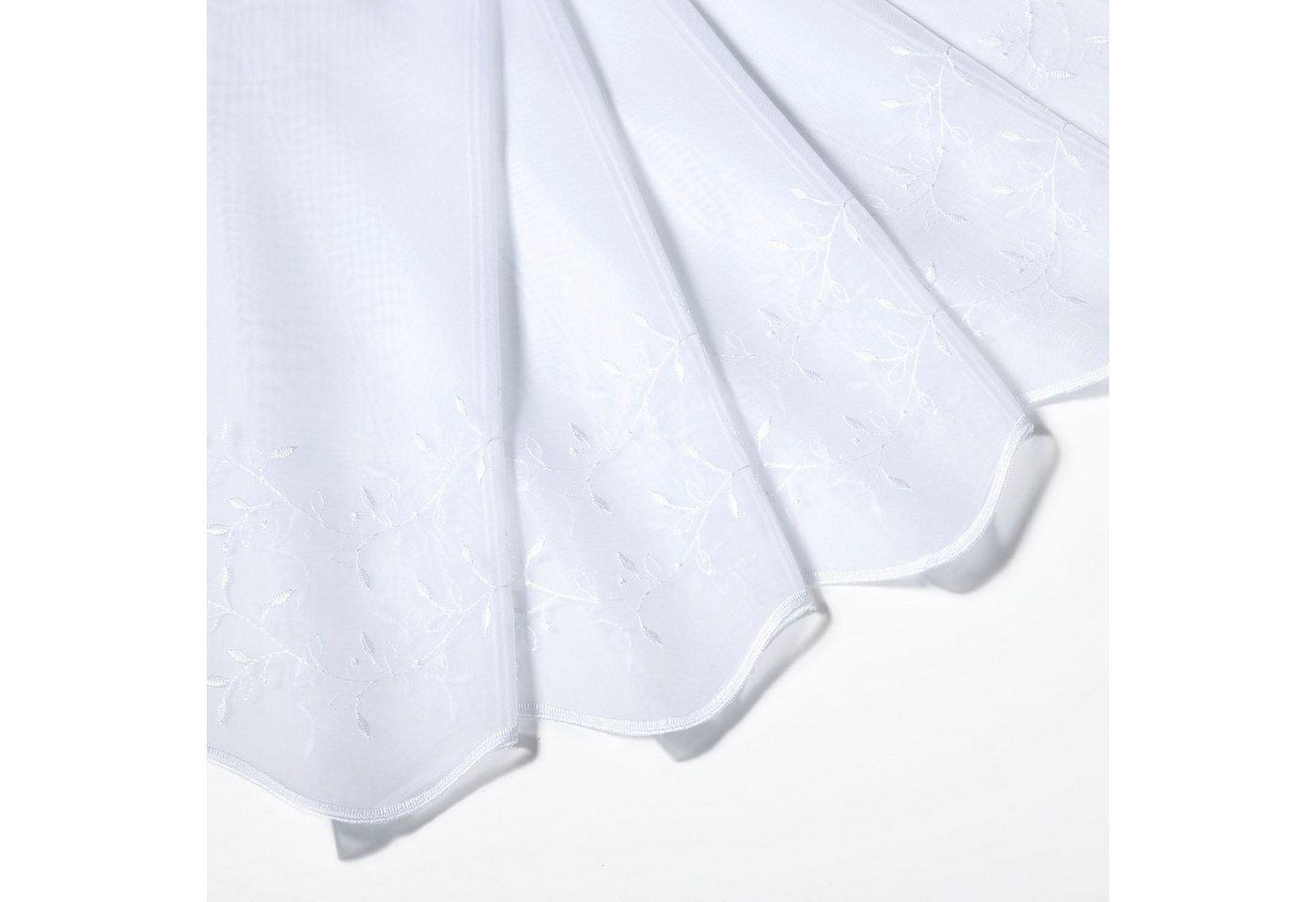 Gerster Scheibengardine TWINE (1 St), Durchzuglöcher, transparent, Hochwertiger Voile bestickt Blumenranken – Bild 2 von 5