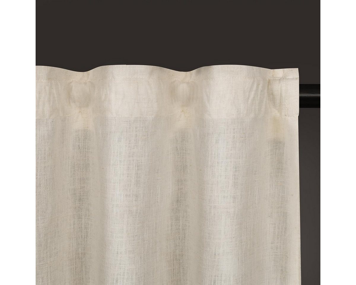 Gerster Vorhang Bio-Baumwolle/Leinen-Schal Uni, 140 x 270 cm, natur (OCS) (1 St), Kunstfaser, Schal Dekostoff Gardine Vorhang – Bild 4 von 5