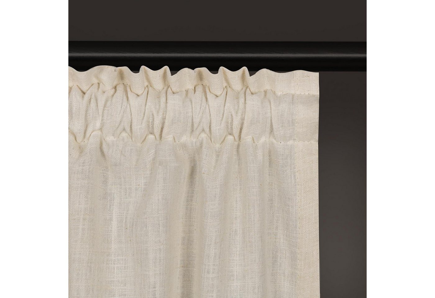 Gerster Vorhang Bio-Baumwolle/Leinen-Schal Uni, 140 x 270 cm, natur (OCS) (1 St), Kunstfaser, Schal Dekostoff Gardine Vorhang – Bild 5 von 5