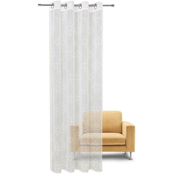 Gerster Vorhang Debby (1 St), Ösen, transparent, Wirkware, HxB: 235x140, Ösenschal mit Allover Stickerei