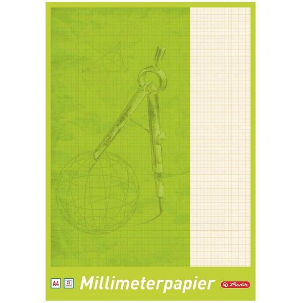 Herlitz Geschäftspapier 5 Blöcke Herlitz Millimeterpapier / 25 Blatt je Block / DIN A4