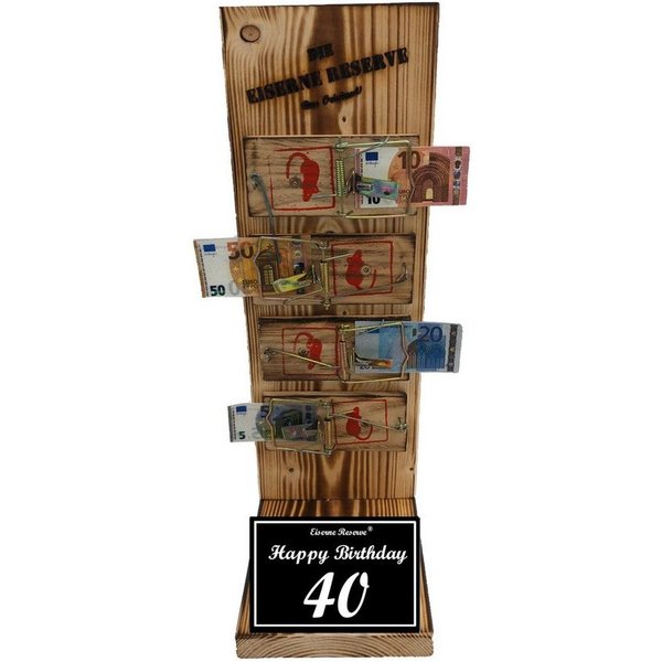 Eiserne Reserve® Geschenkbox Happy Birthday 40 Geburtstag - Eiserne Reserve - Mausefalle Geldgesche