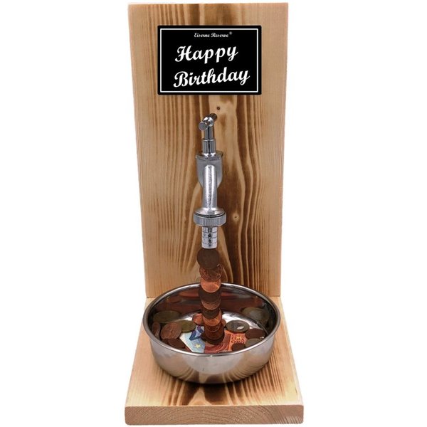 Eiserne Reserve® Geschenkbox Happy Birthday - Eiserne Reserve Geldhahn - Geburtstag Geldgeschenk -