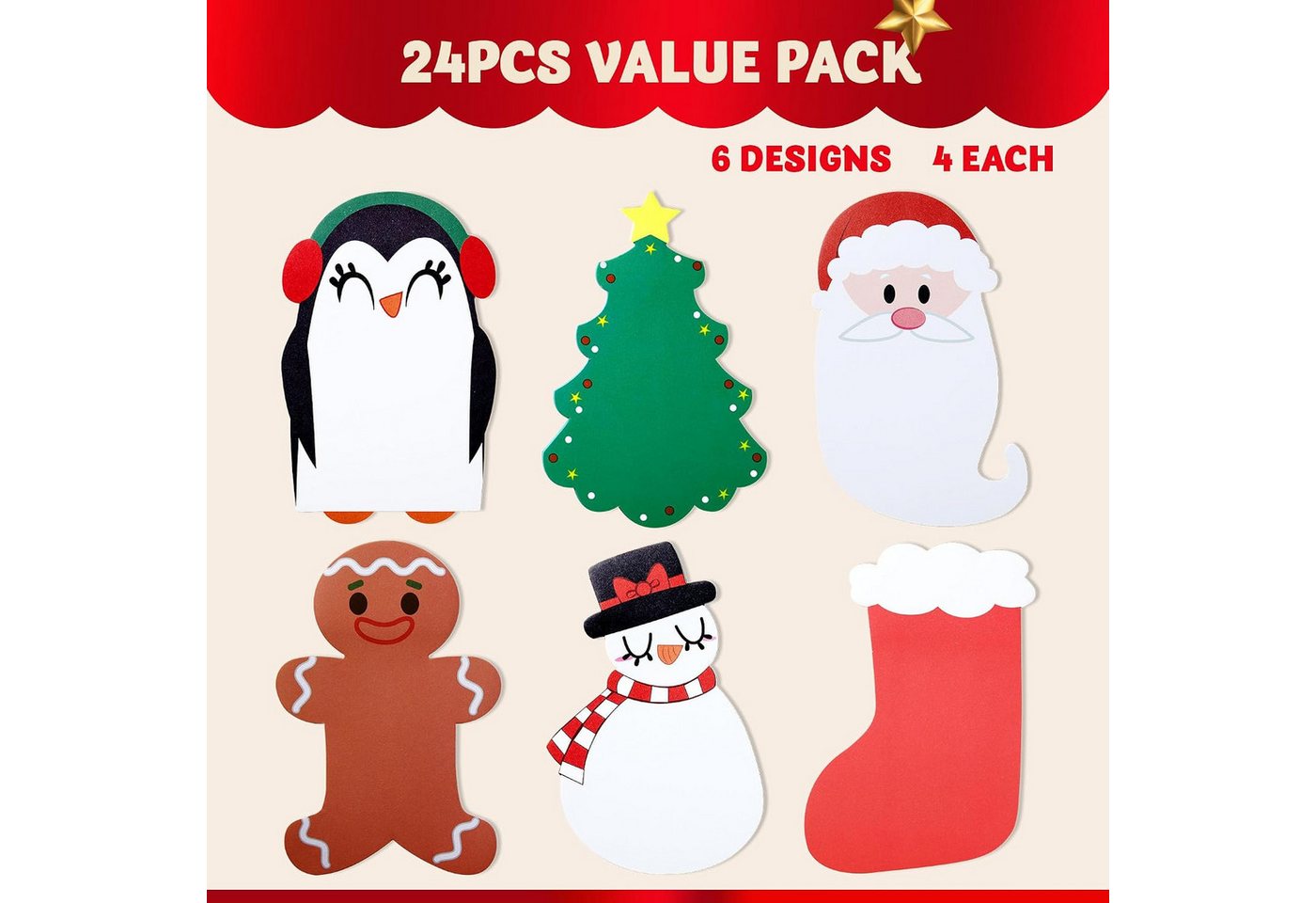 JOYIN Geschenkbox JOYIN 24 Packungen Notizblöcke mit Weihnachtscharakteren, Notizblöcke – Bild 2 von 5