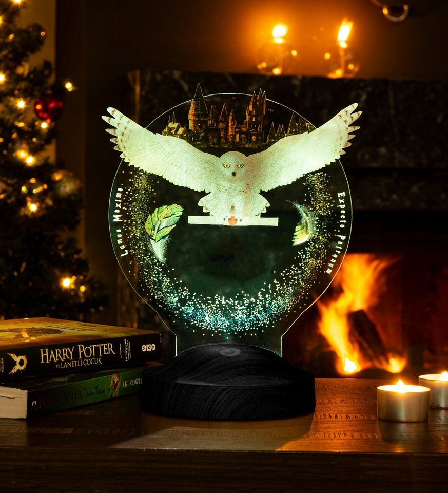 Geschenkelampe LED Nachttischlampe Hogwarts Hedwig Harry Potter Eule mit 3D Vision Nachtlicht, LED fest integriert, Babys, Geburtstagsgeschenk für Freunde, Kind – Bild 4 von 5