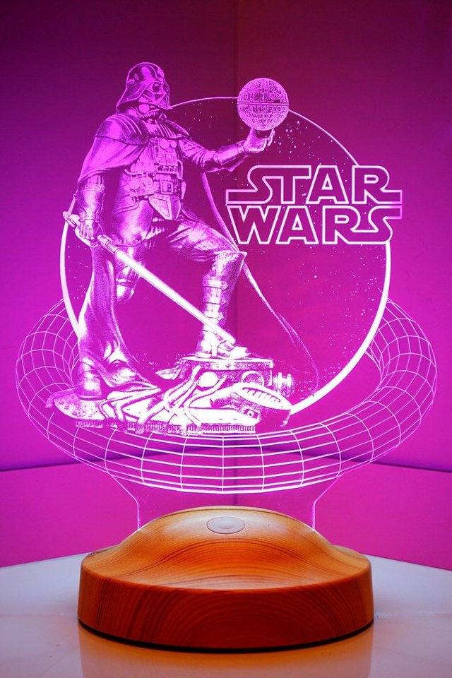 Geschenkelampe LED Nachttischlampe Star Wars Darth Vader 3D Nachtlicht Geschenk für Jungen, Leuchte 7 Farben fest integriert, Star Wars Geschenkartikel, Geburts – Bild 3 von 5