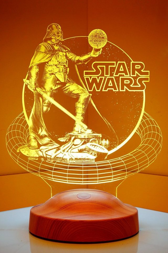 Geschenkelampe LED Nachttischlampe Star Wars Darth Vader 3D Nachtlicht Geschenk für Jungen, Leuchte 7 Farben fest integriert, Star Wars Geschenkartikel, Geburts – Bild 4 von 5