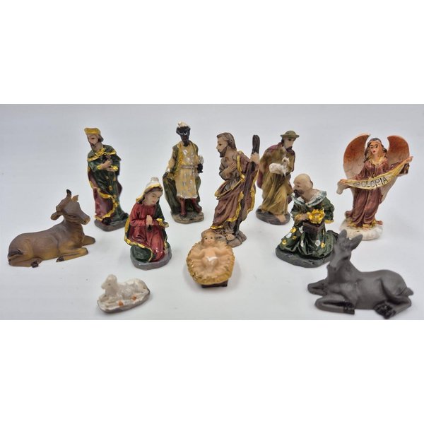 Geschenkestadl Krippenfigur Krippenfiguren Set 11-teilig für klassische Weihnachtskrippe (Set, 11 tlg), Dekoration für eine weihnachtliche Krippenlandschaft