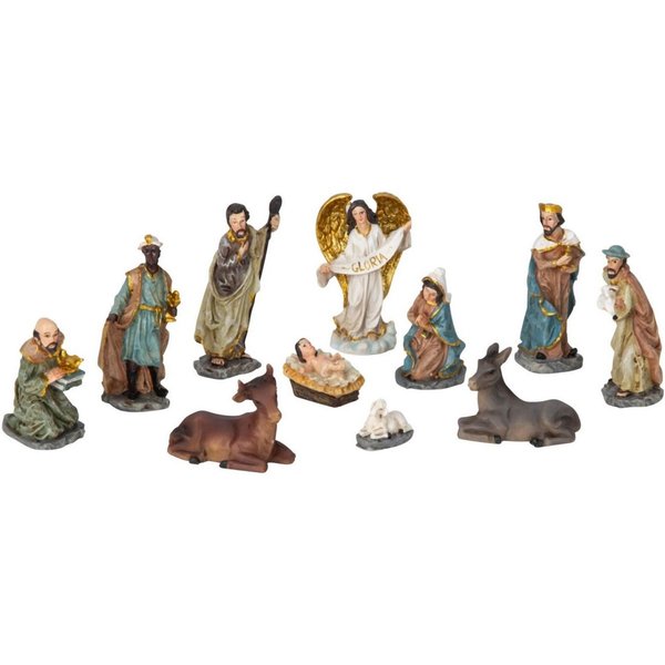 Geschenkestadl Krippenfigur Krippenfiguren Set 11-teilig für klassische Weihnachtskrippe (Set, 11 tlg), Dekoration für eine weihnachtliche Krippenlandschaft