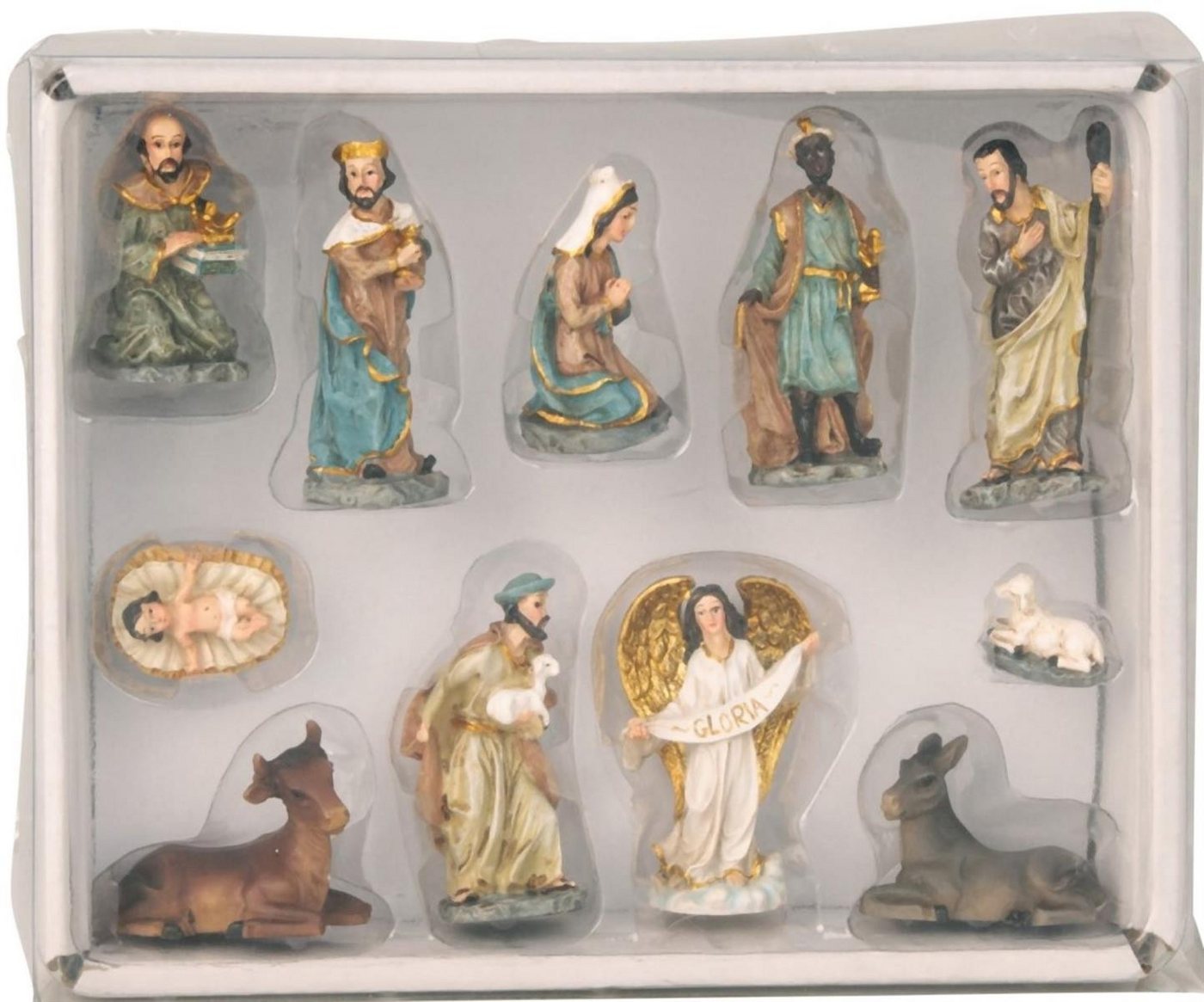 Geschenkestadl Krippenfigur Krippenfiguren Set 11-teilig für klassische Weihnachtskrippe (Set, 11 tlg), Dekoration für eine weihnachtliche Krippenlandschaft – Bild 2 von 2