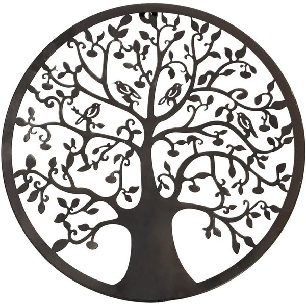 Geschenkestadl Wanddekoobjekt Baum des Lebens Wanddeko Metall schwarz 30 cm Garten Terrasse (1 St), klassisch
