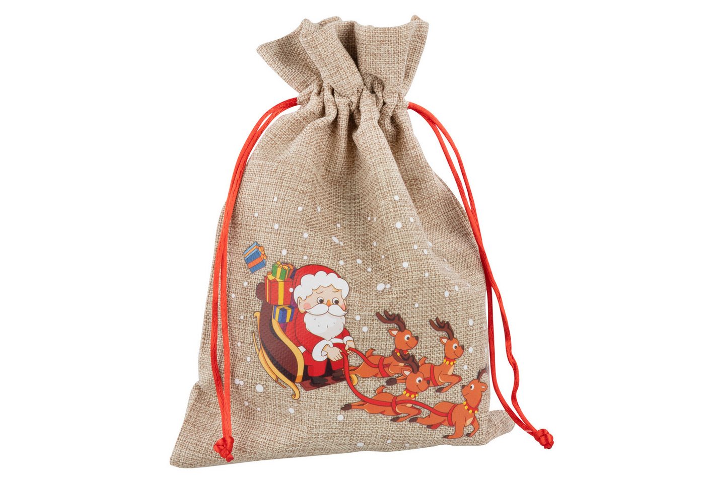 Idena Geschenkpapier Idena Bundle Jutesäcke Weihnachtsmann Schlitten 15x22cm 4 Stück – Bild 2 von 5