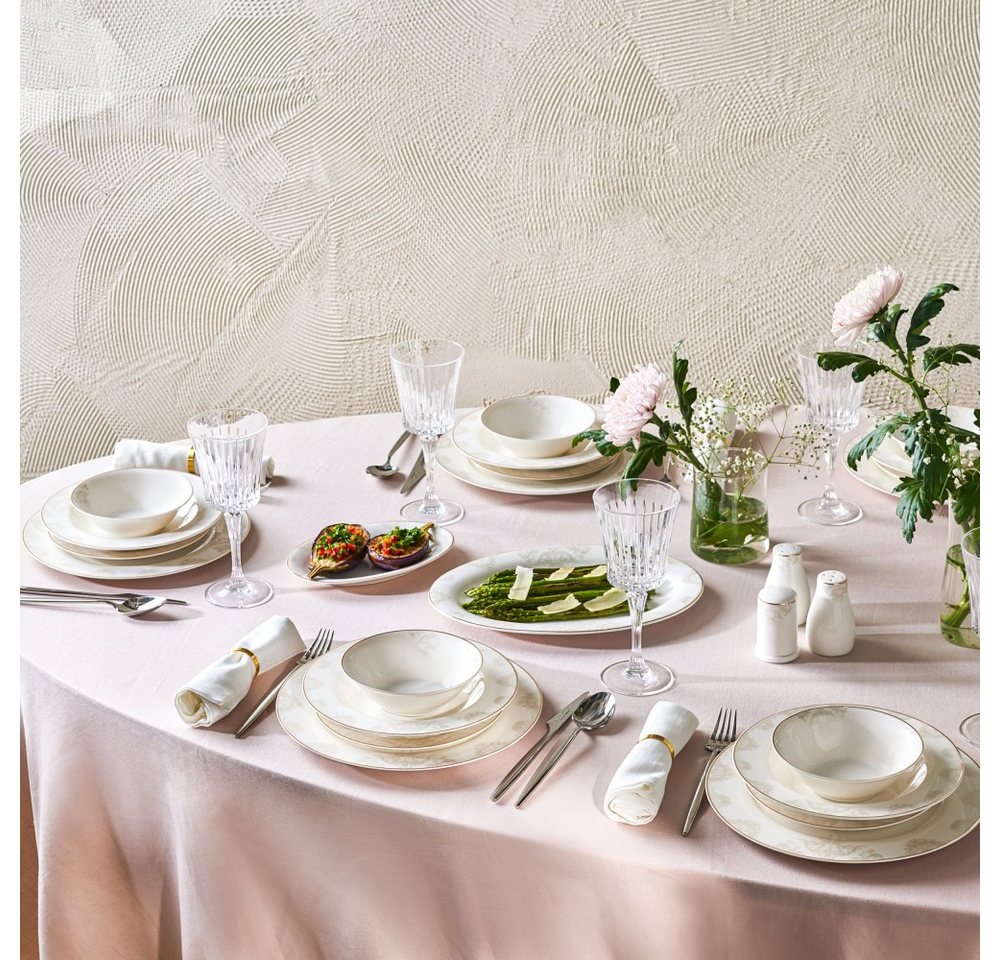 Karaca Geschirr-Set Karaca Elegance Bone Siena 53-teiliges Geschirrset 12 Personen, 12 Personen, Bone China – Bild 2 von 5
