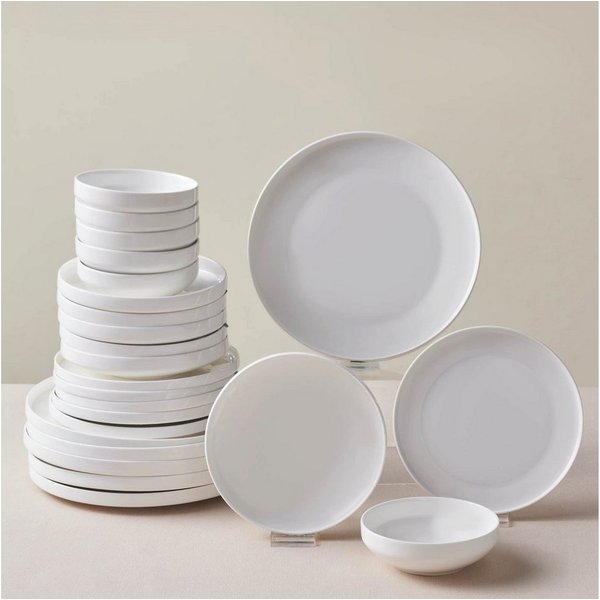 Karaca Geschirr-Set Karaca Streamline New Saturn Geschirrset Weiß 24-teiliges 6 Personen (24-tlg), 6 Personen, BONE PORCELAIN