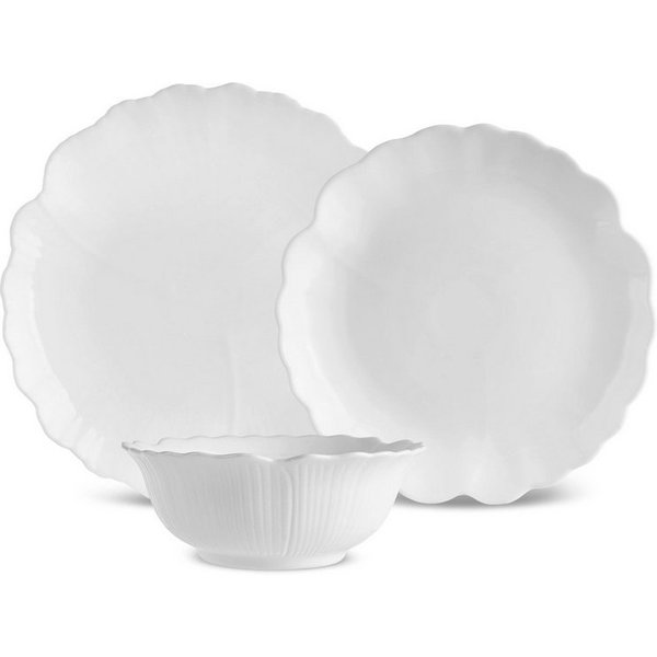 Karaca Geschirr-Set Karaca White Flower Opal Glas Tafelservice 18-teilig für 6 Personen, 6 Personen