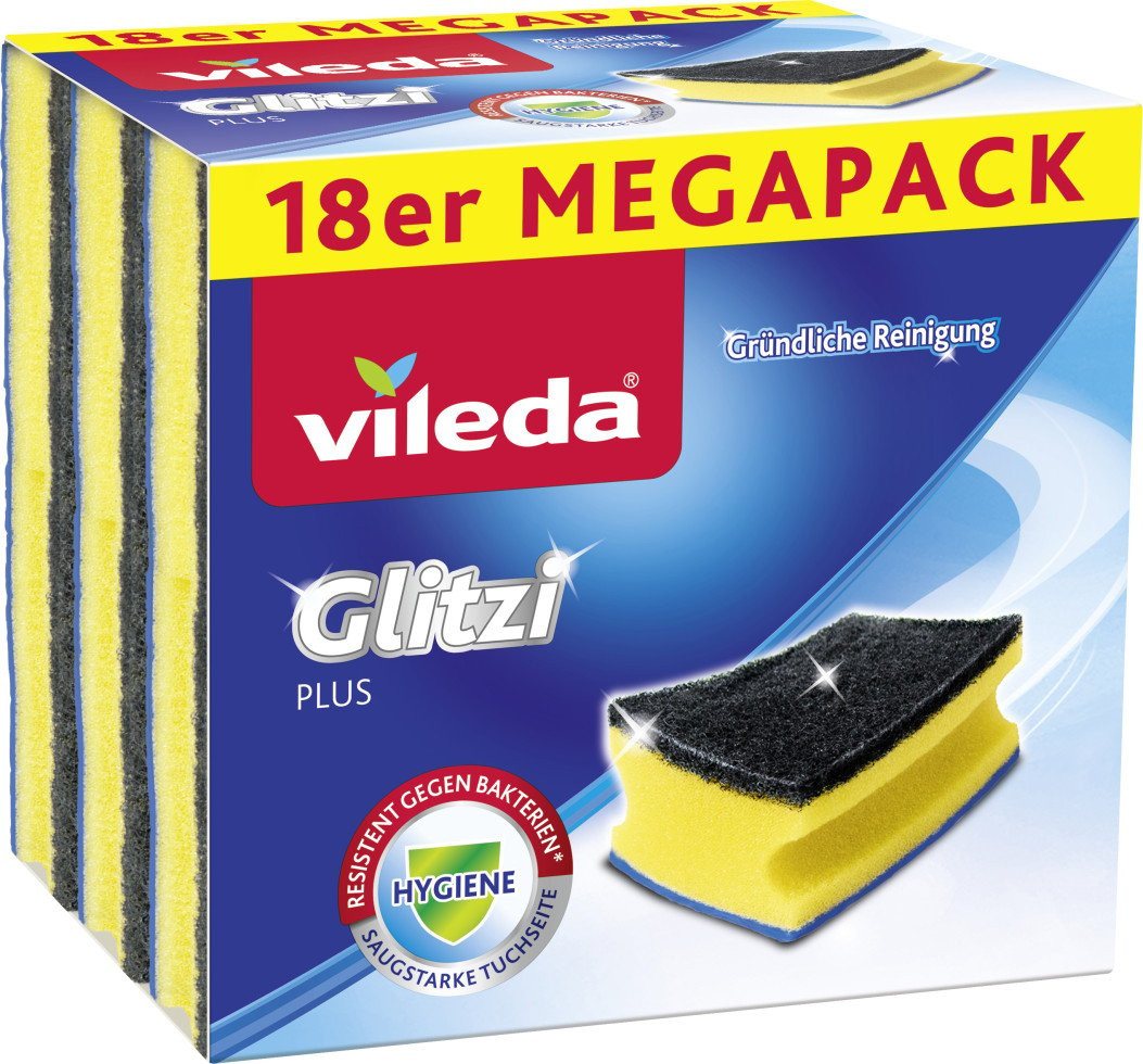 Vileda Geschirrschwamm Vileda Topfreiniger Glitzi Plus Mega-Pack 18er – Bild 3 von 3