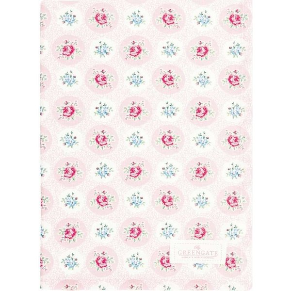 Greengate Geschirrtuch Greengate Geschirrtuch ELLE PALE PINK Rosa mit Blumen