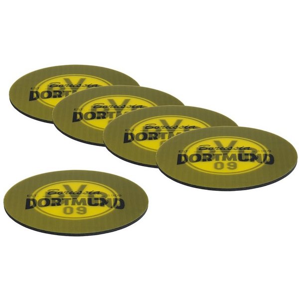 BVB Getränkeuntersetzer BVB Untersetzer 3D 5er-Set gelb/schwarz, 3D-Effekt