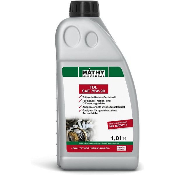 MATHY Getriebeöl MATHY-TDL SAE 75W-90 1,0 l, (1-tlg), Teilsynthetisches Getriebeöl