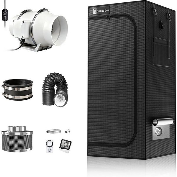 CannoBox Gewächshaus CannoBox Growbox 100/150mm Abluft Komplett Set Growzelt Indoor