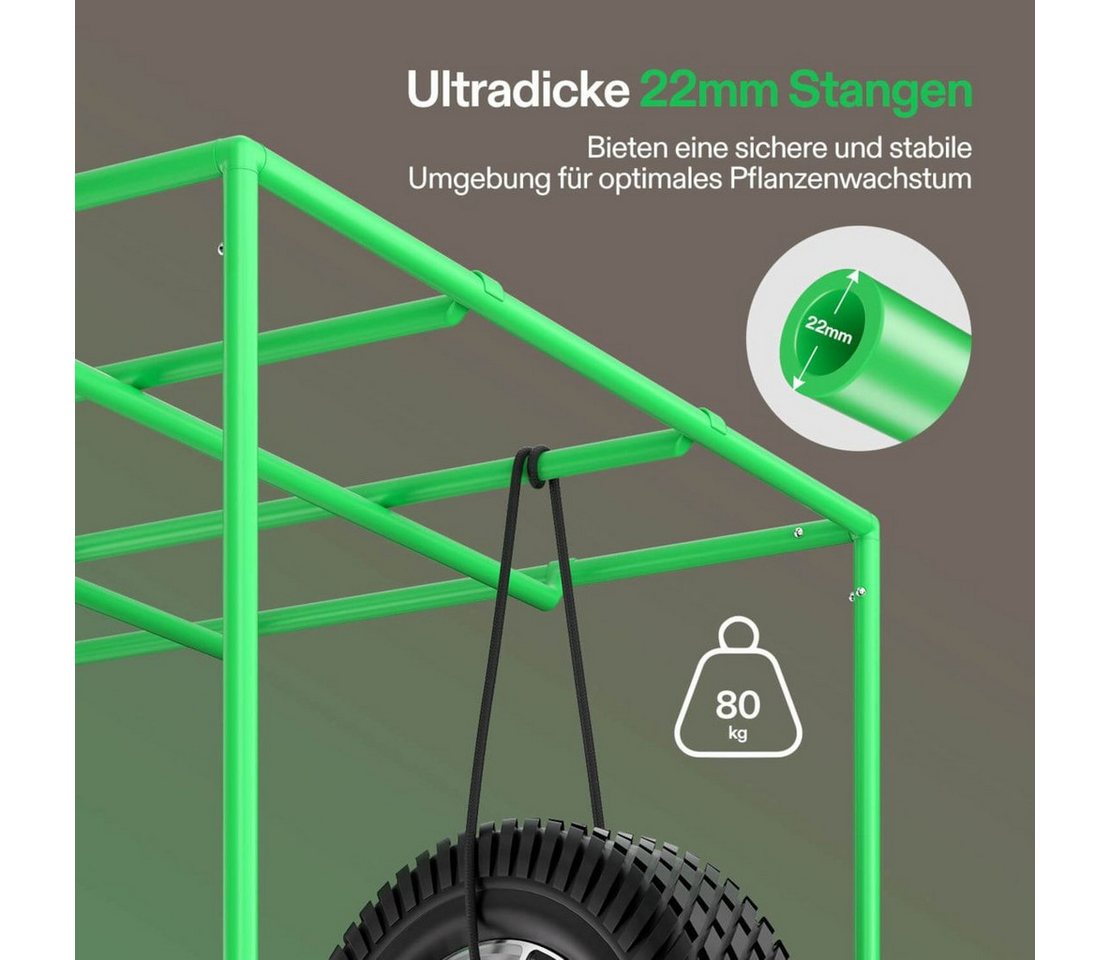 VIVOSUN Gewächshaus VIVOSUN Growbox Pro, BxTxH: 80 x 80 x 160 cm, BxLxH: 80 x 80 x 160 cm, 1-St., 2000D Oxford Gewebe – Bild 3 von 5