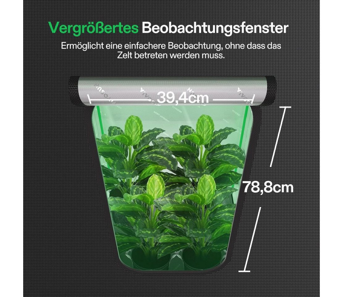 VIVOSUN Gewächshaus VIVOSUN Growbox Pro, BxTxH: 80 x 80 x 160 cm, BxLxH: 80 x 80 x 160 cm, 1-St., 2000D Oxford Gewebe – Bild 5 von 5