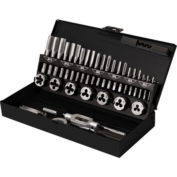 TOOLCRAFT Gewindeschneider TOOLCRAFT TO-7015521 Gewindeschneidsatz 32teilig Stahl M3 x 0.50, M4