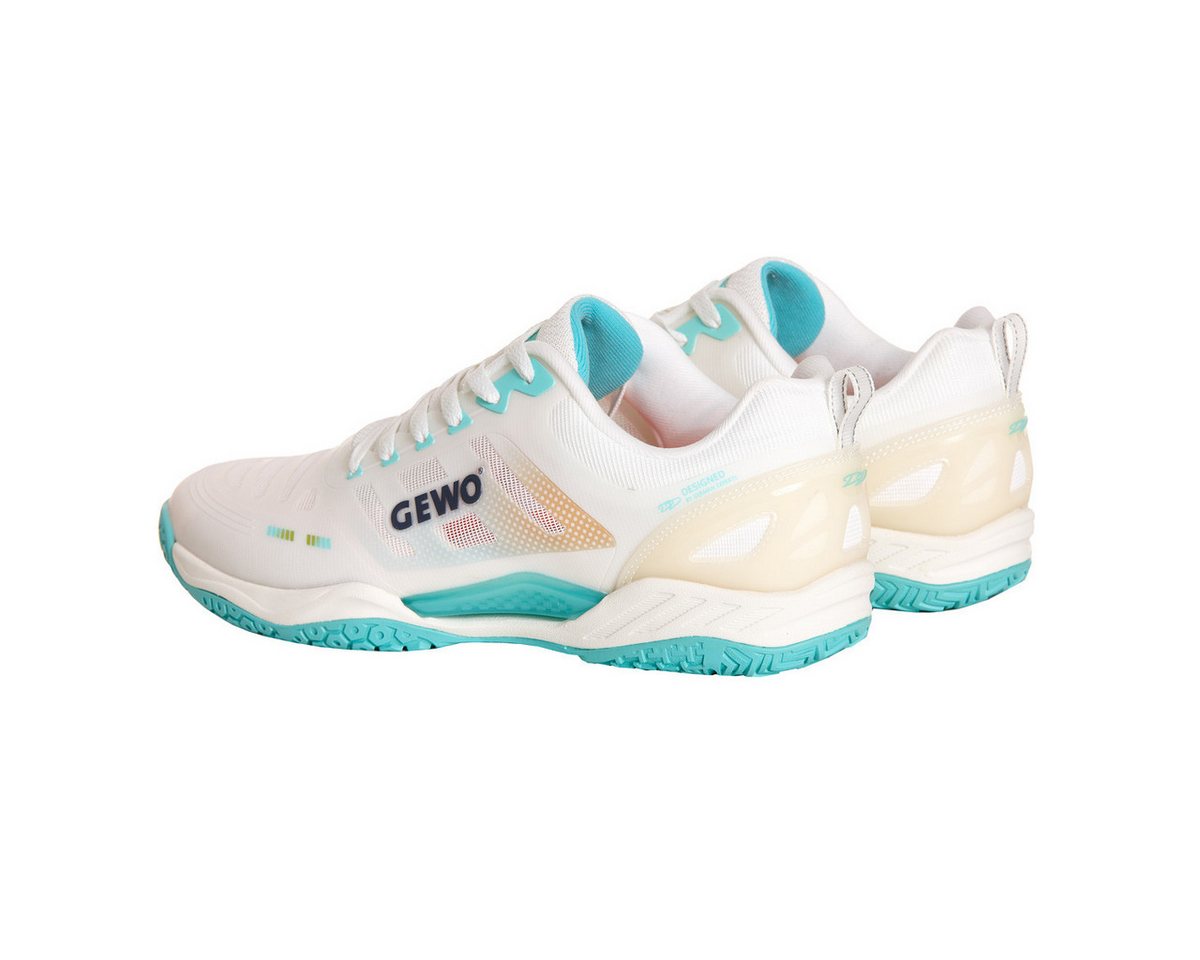 Gewo Tischtennis Schuh Ultra Force Pro, Indoor Hallenschuhe, weiß-mintgrün Trainingsschuh geeignet für Tischtennis – Bild 4 von 5