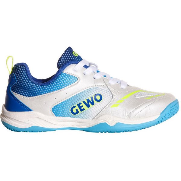 Gewo Tischtennis Schuhe Junior Flex, Indoor Hallenschuh, weiß-blau Trainingsschuh Tischtennisschue Kinder