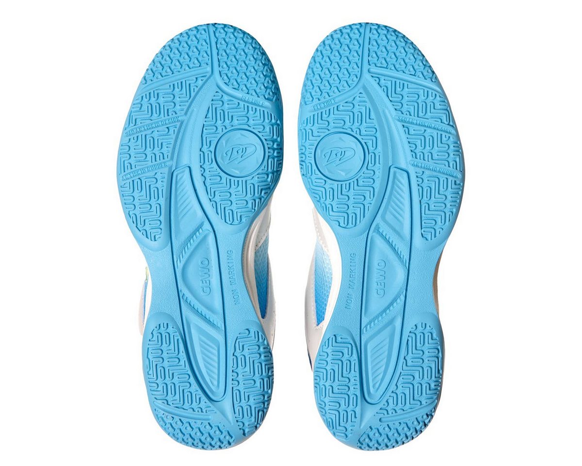 Gewo Tischtennis Schuhe Junior Flex, Indoor Hallenschuh, weiß-blau Trainingsschuh Tischtennisschue Kinder – Bild 3 von 5