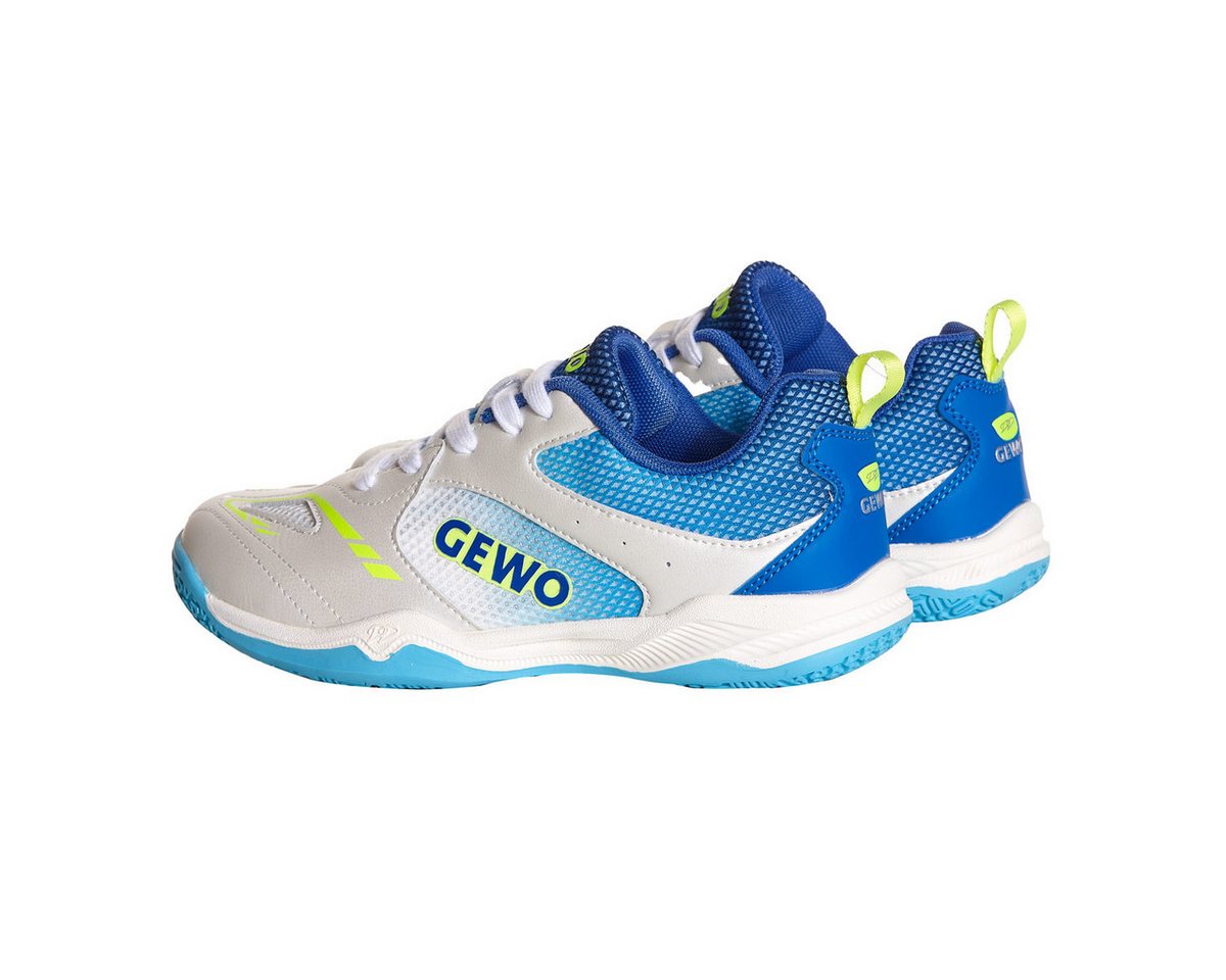 Gewo Tischtennis Schuhe Junior Flex, Indoor Hallenschuh, weiß-blau Trainingsschuh Tischtennisschue Kinder – Bild 4 von 5