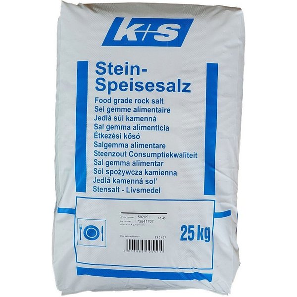 K+S Gewürz K+S Stein Speisesalz 0,7-0,16 25kg Kochsalz Gewürz