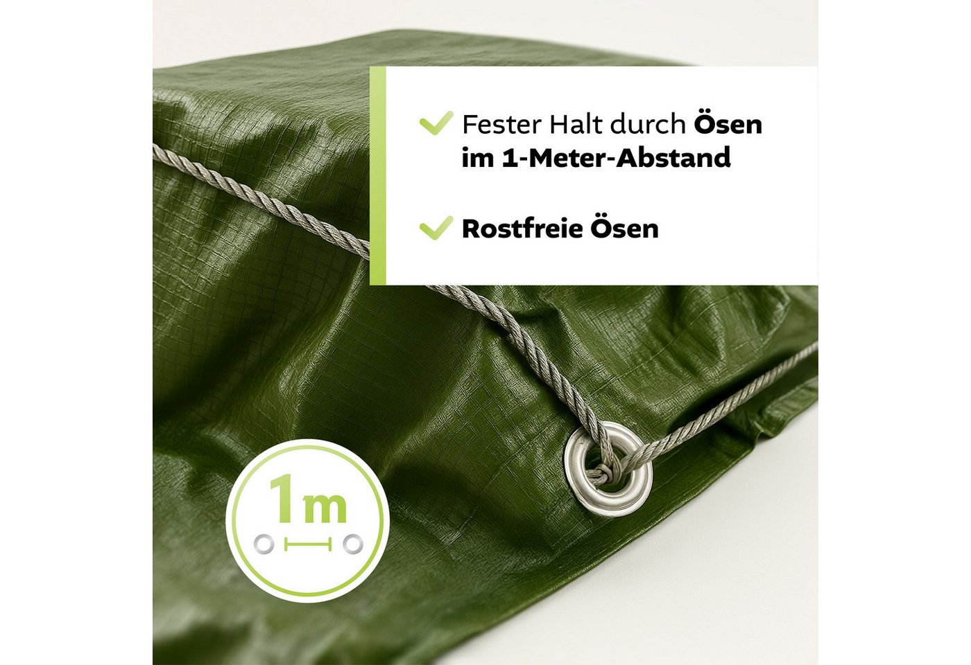 GF Schutzplane Abdeckplane Premium Line 140g/m² Gewebeplane verschiedene Farben, 1,5m x 2m Größen, Gartenplane reißfest & wasserdicht, Plane UV Schutz – Bild 5 von 5