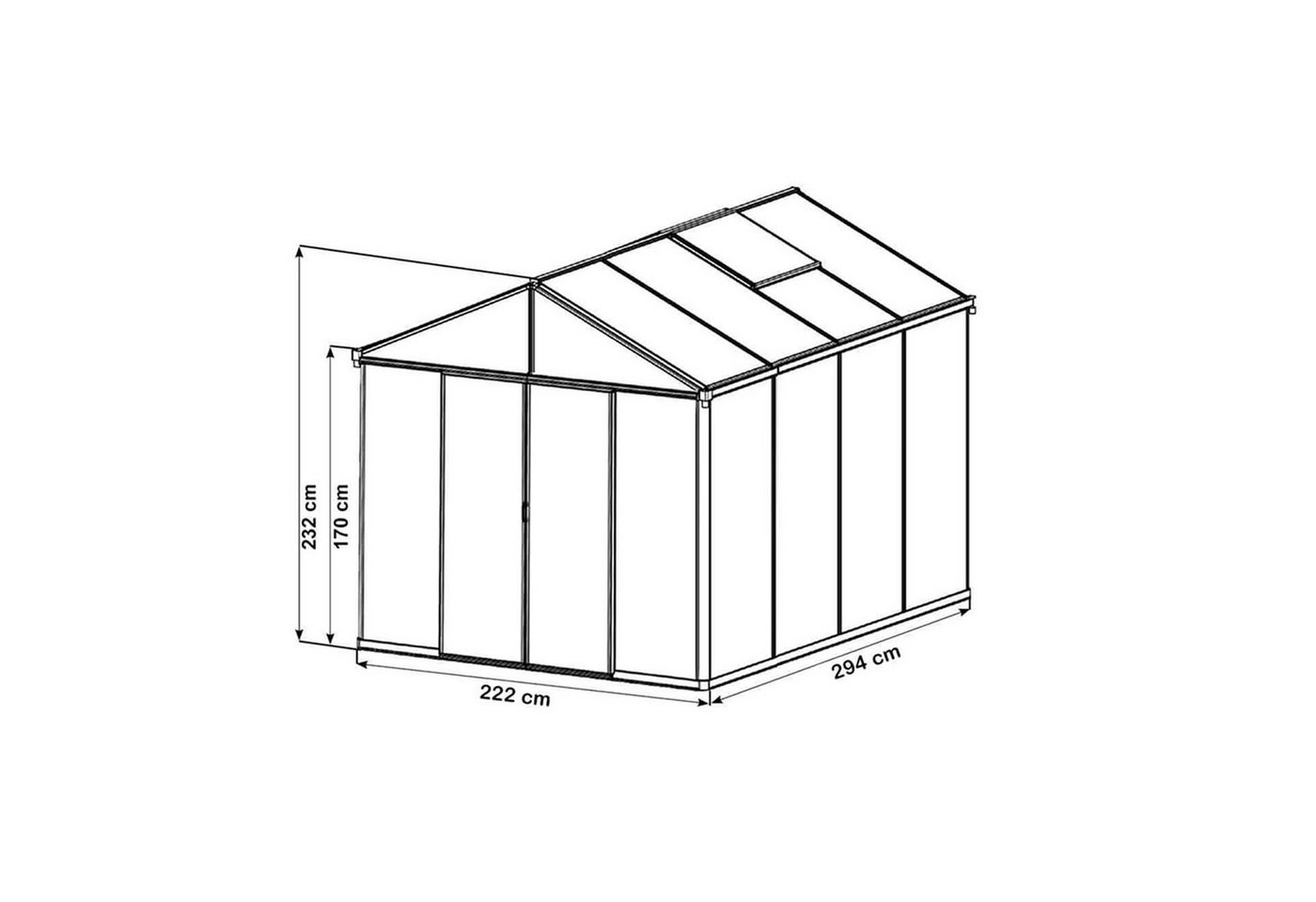 GFP Gewächshaus Premium 22, 10 mm Wandstärke, mit 2 automatischen Fensteröffnern – Bild 3 von 5