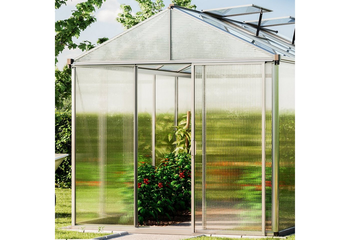 GFP Gewächshaus Premium 22, 10 mm Wandstärke, mit 2 automatischen Fensteröffnern – Bild 5 von 5