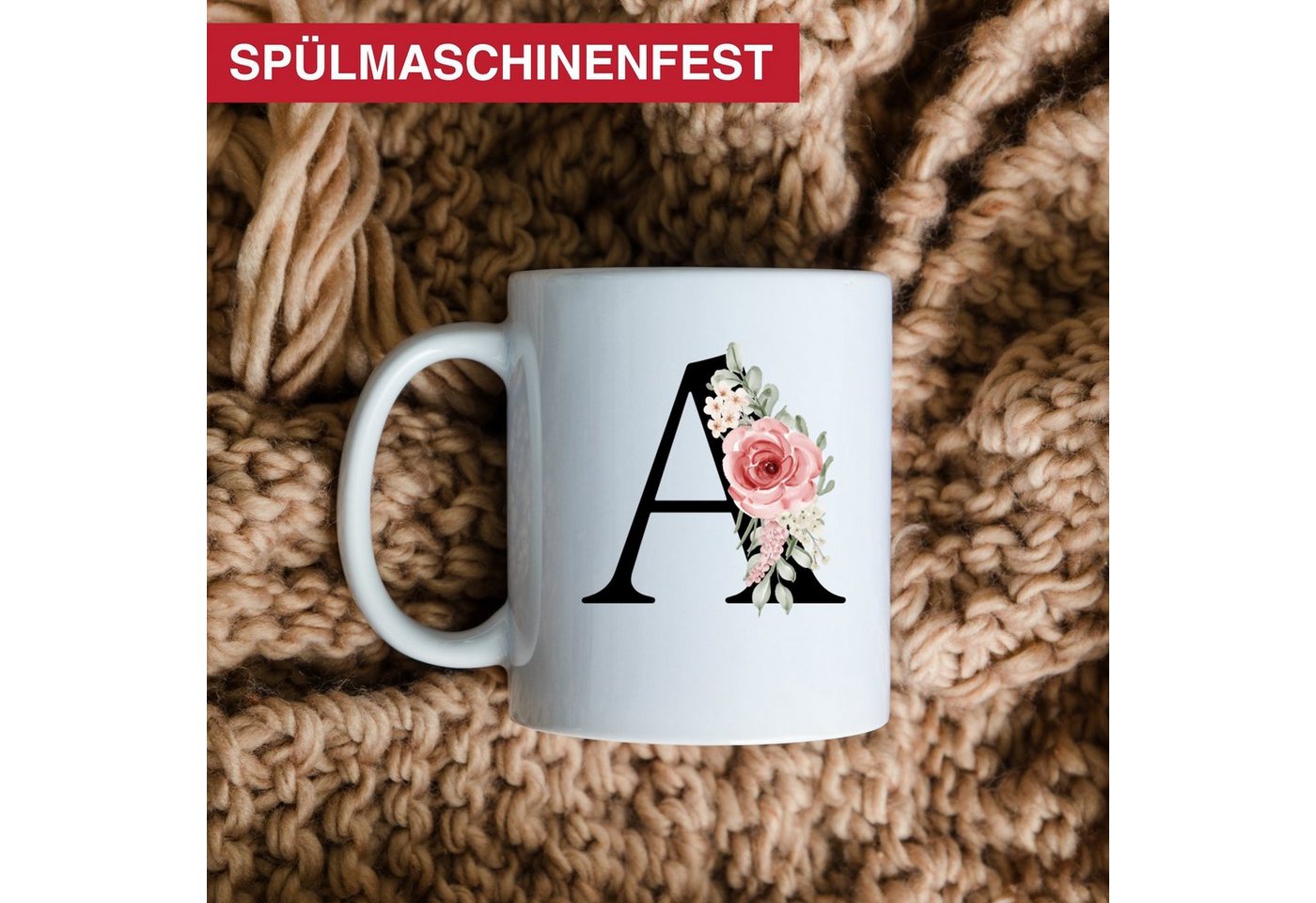 Giftandprint Tasse personalisiert mit Anfangsbuchstabe Monogramm Geburtstag Geschenk Frau, Geschenke für Frauen, Spülmaschinengeeignet, Mit Geschenkbox – Bild 2 von 5