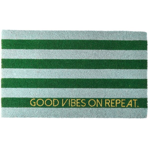 Giftcompany Fußmatte Fußmatte Good vibes on repeat blau/grün 45x75cm, Fußmatten