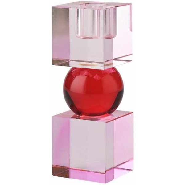 Giftcompany Kerzenhalter Sari 2 Cubes, Hellrosa, Rot, H 14 cm