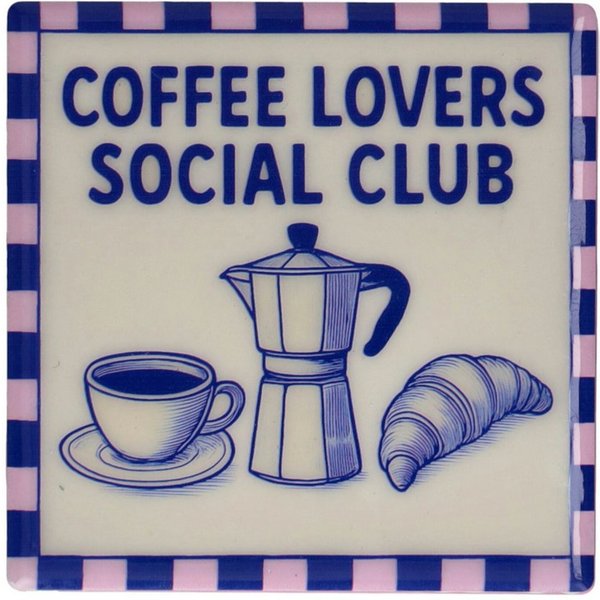 Giftcompany Platzset Love Tiles Untersetzer Coffee Lover blau 11x11cm