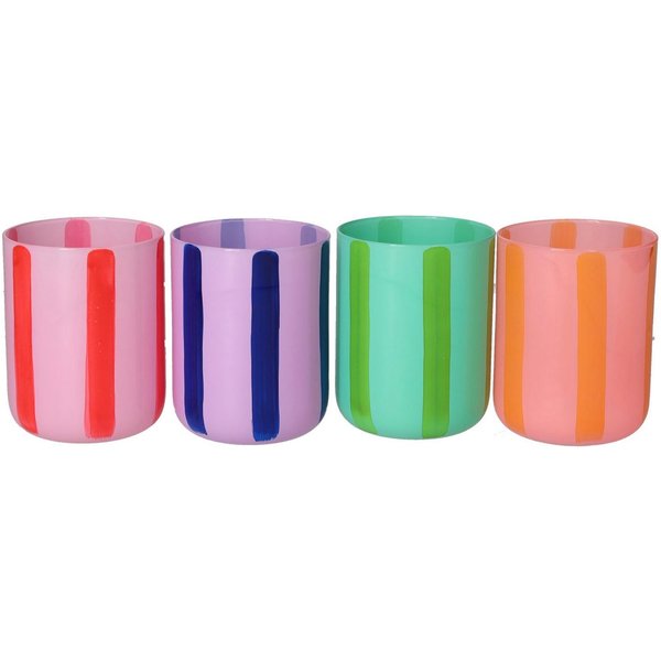 Giftcompany Teelichthalter Linea Teelichthalter gestreift sortiert 8cm (1 Stück)