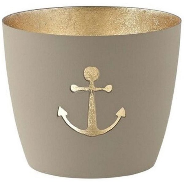 Giftcompany Windlicht Windlicht Madras Anker Sandstone/Gold