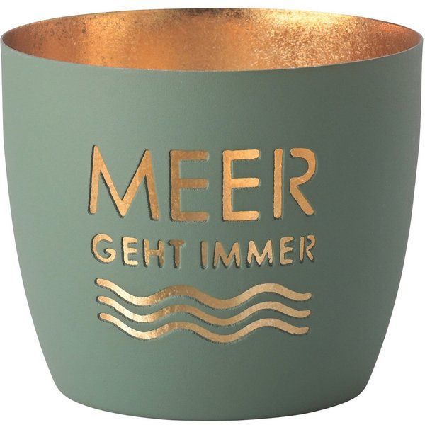 Giftcompany Windlicht Madras Windlicht M Meer geht immer powder blue/gold 8,5cm