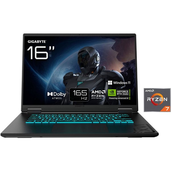Gigabyte Gaming A16 3WHK3DE894SH Gaming-Notebook (40,64 cm/16 Zoll, AMD Ryzen 7 260, GeForce RTX 5070, 16 GB, 1000 GB SSD)