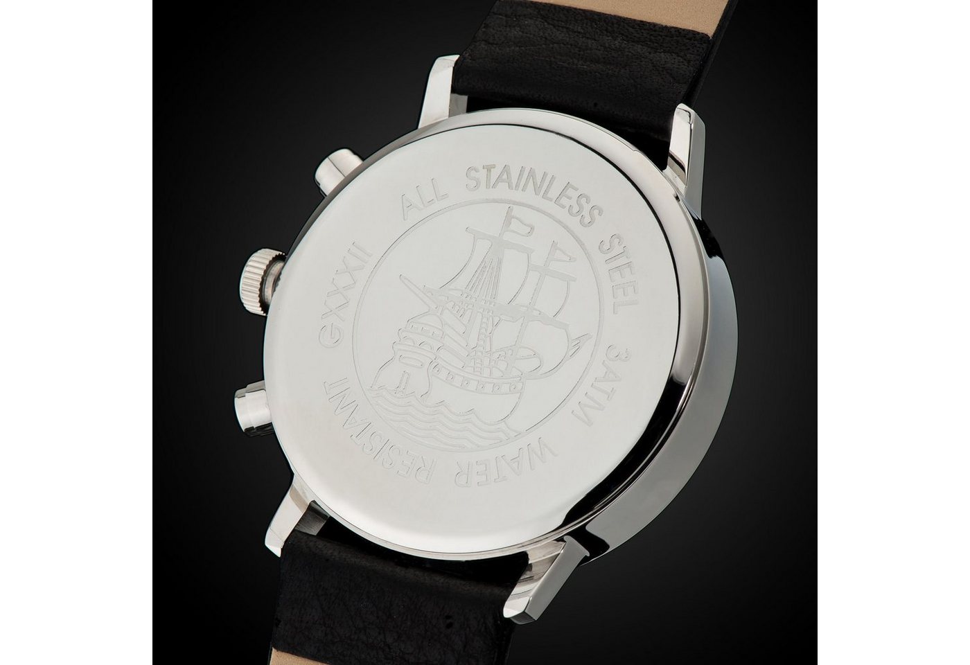 Gigandet Chronograph Herrenuhr, Armbanduhr, Damenuhr, 42mm, MINIMALISM G32-001 G32-001, Mineralglas, Datumsanzeige, Lederband, 3bar/30m wasserdicht – Bild 5 von 5