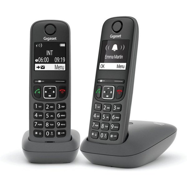 Gigaset AE690 Duo Anthrazit Schnurloses Telefon Schnurloses DECT-Telefon