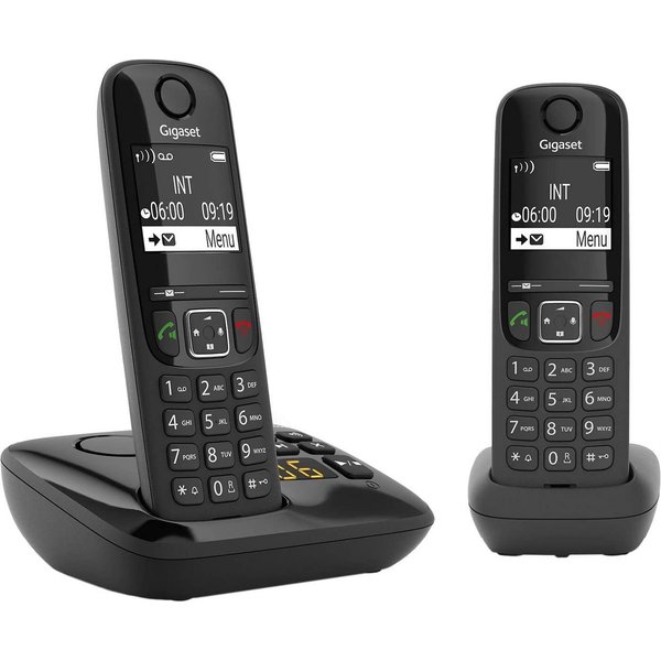 Gigaset Gigaset AS690A Duo - 2 Schnurlose Telefone mit Anrufbeantworter Schnurloses DECT-Telefon (Mobilteile: 2, mit Anrufbeantworter & Freisprechen & Eco Dect)