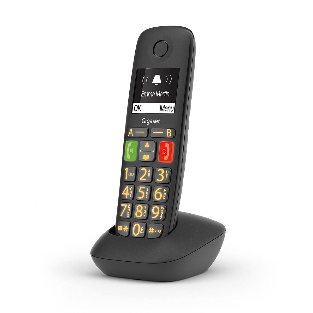 Gigaset Telefon E290HX + Ladeschale DECT Großes Display/Tasten Verp. Beschädigt