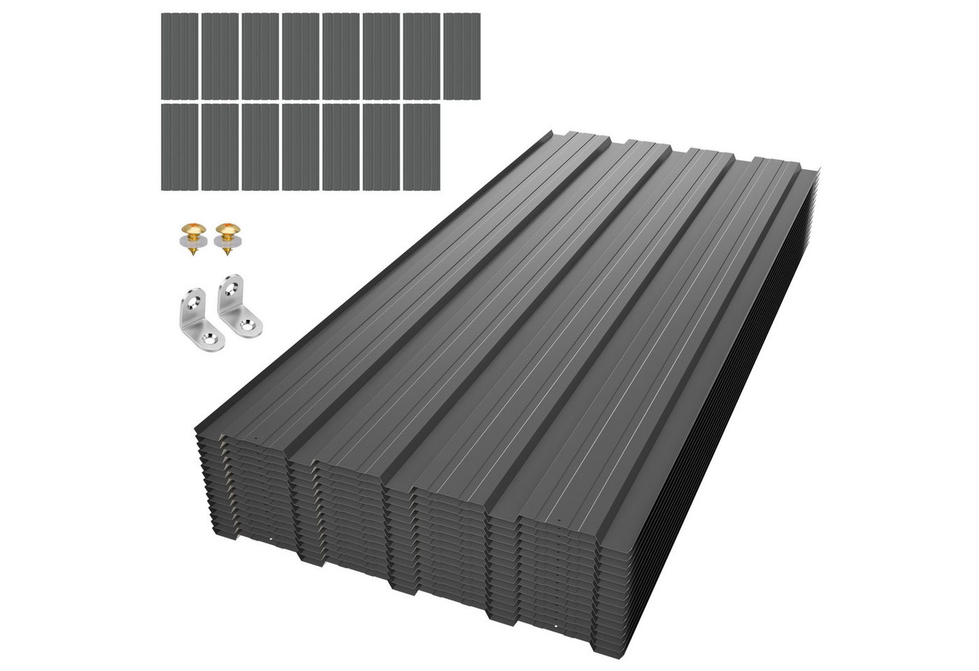 GIHAUVIA Trapezblech Trapezblech Profilblech Wellblech Deckenplatte Wellplatte mit Schraube, (15-St) – Bild 3 von 5